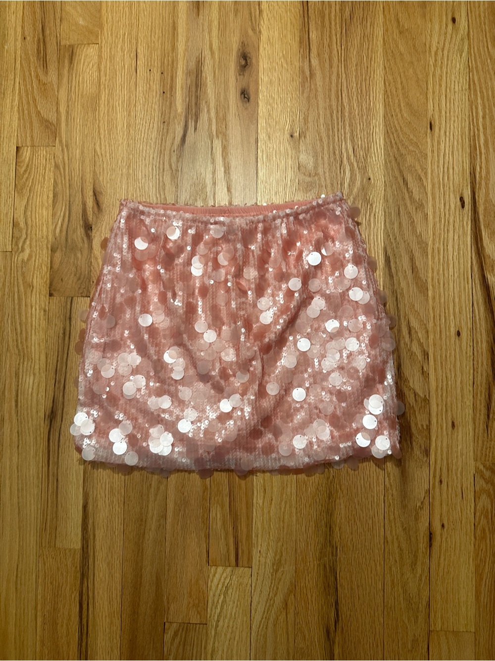 Sequin Mini Skirt in Blush Pink